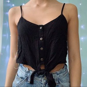 tilly’s black tie up tank top